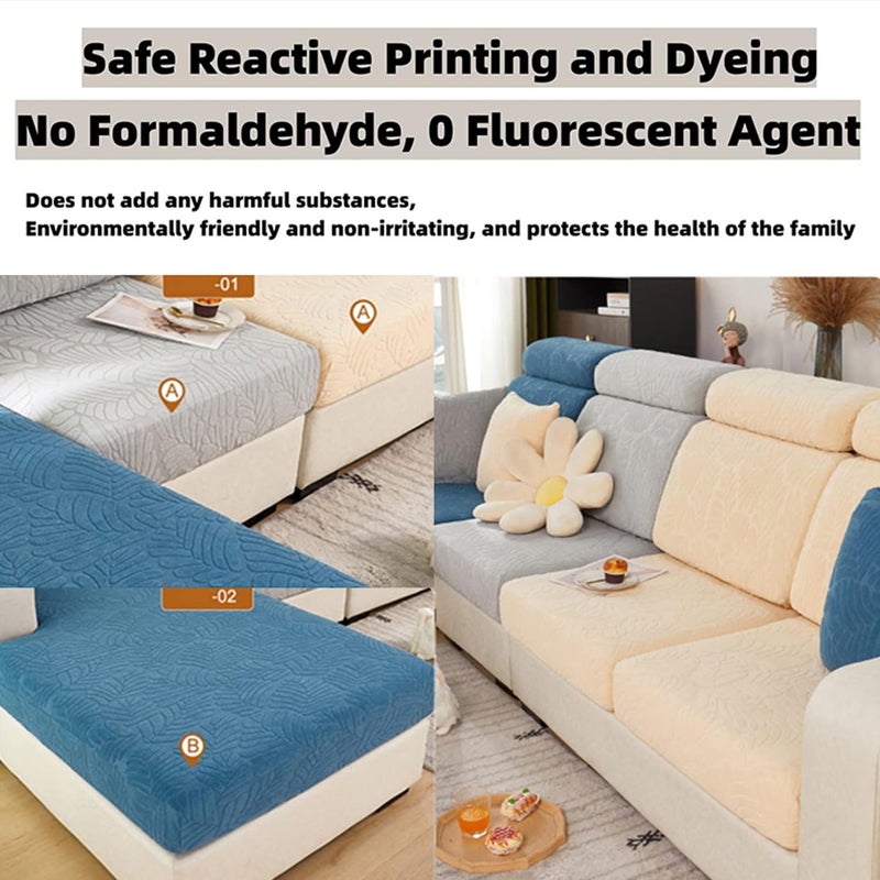 Disayu Magic Sofa Covers Couch Covers 2024 New Wear-Resistant Universal Sofa Covers Washable L Shape Stretch Couch Cushion Covers Slipcovers for Sectional Sofa (Texture Light Gray Back Cover M) - Image 5